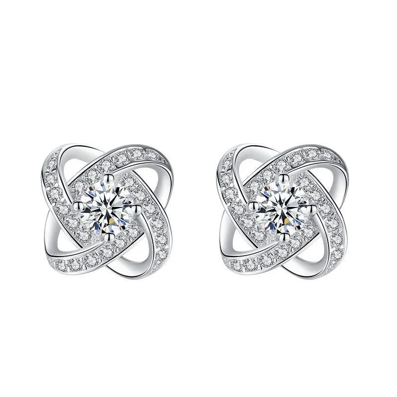 925 Sterling Silver Zircon Stud Earrings - Zenflow Active