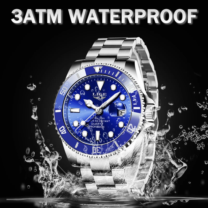 LIGE Luxury Watch For Men 30M Waterproof Luminous Date Quartz - Zenflow Active