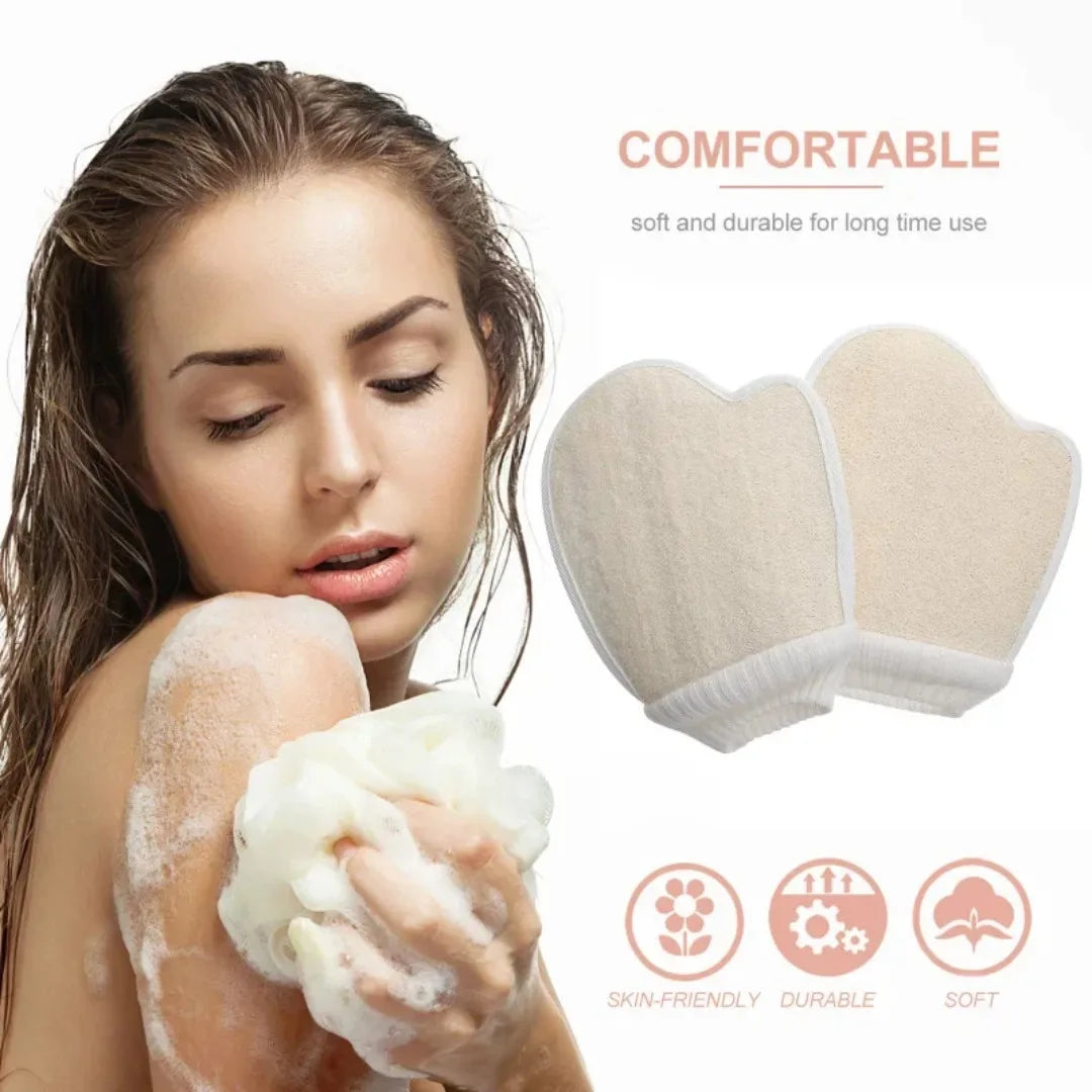 Loofah Exfoliating Bath Gloves | Body Scrubber Mitt – 1pc or 2pcs - Zenflow Active