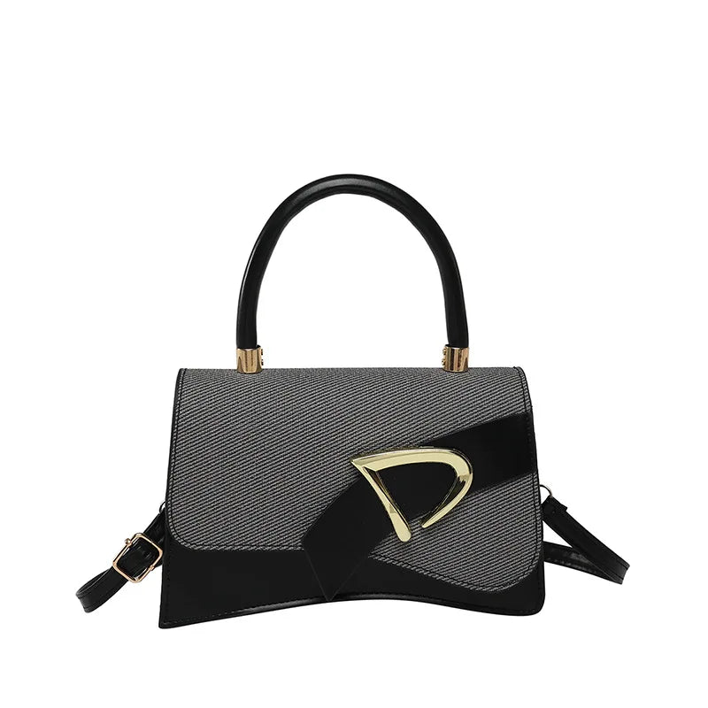 Women's Bags, Hand-held Spliced Contrasting Crossbody Bag, Fashion and Versatile Simple Casual Single Shoulder Small Square Bag - Zenflow Active