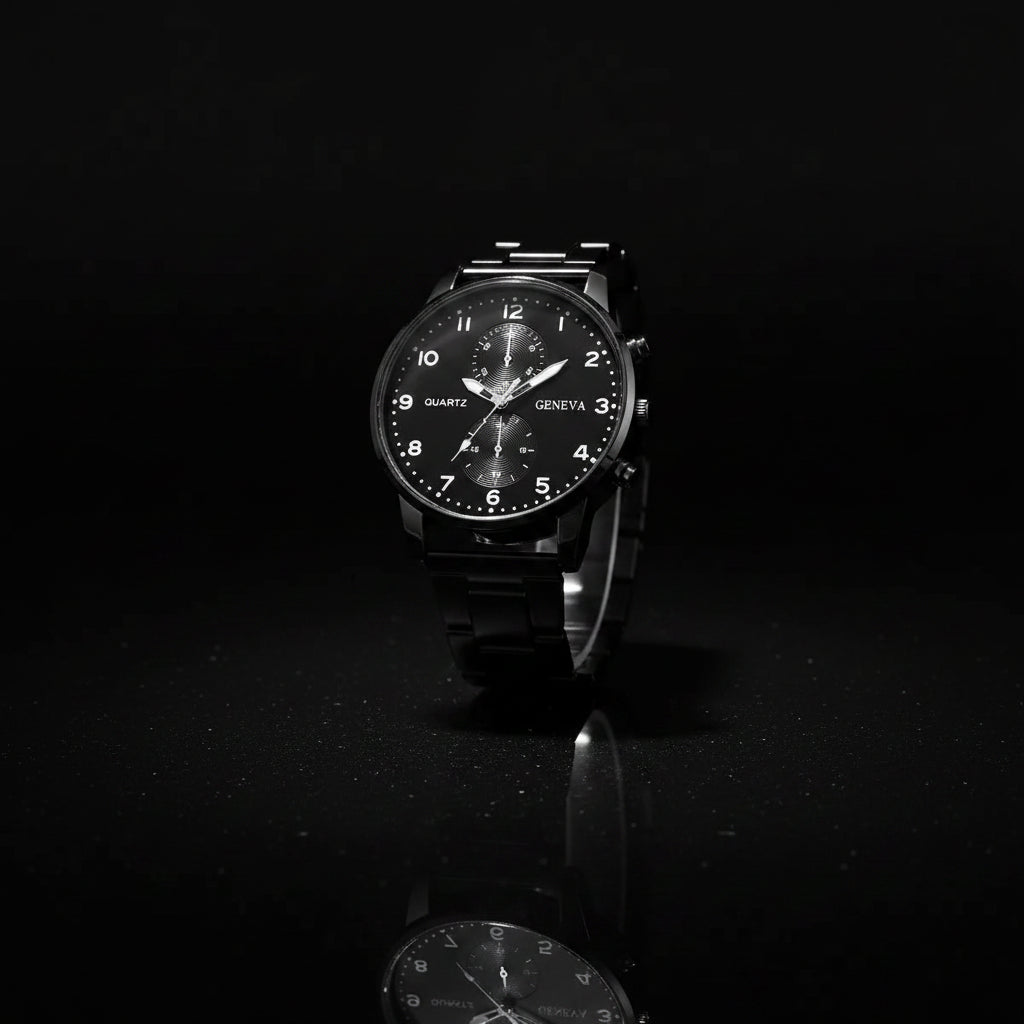 Men's Business Watch Fashion Quartz Wrist Watch for Man Black - Zenflow Active