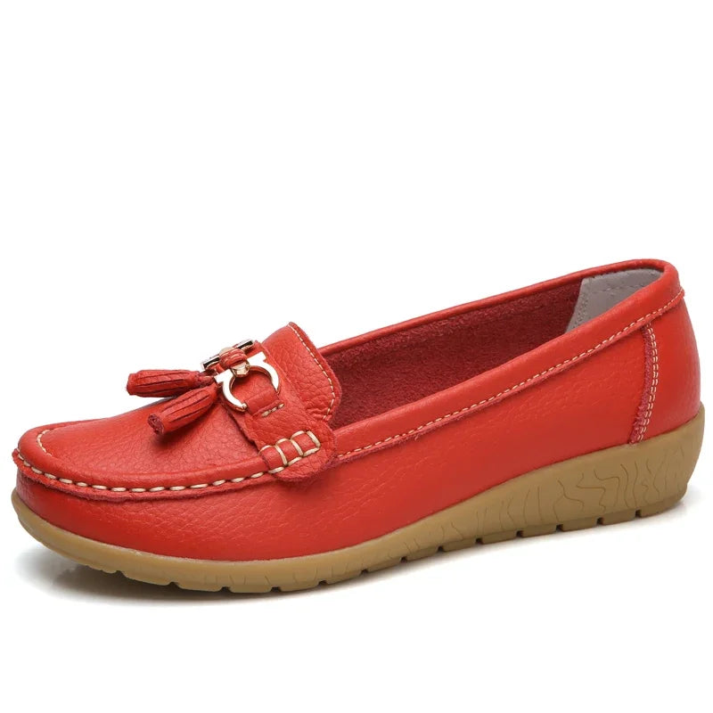 Women's PU Slip-On Loafer Flats — Soft Sole, Flat Heel, Casual Everyday Shoe, 9 Colours - Zenflow Active