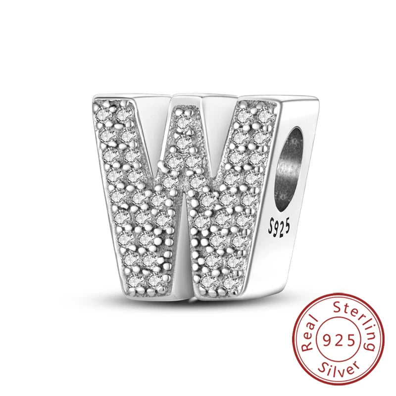 Charms Fit Original Bracelet A-Z Alphabet Charms Beads 925 Sterling Silver 26 Letters Charm for Women Girl DIY Fine Jewelry Gift - Zenflow Active