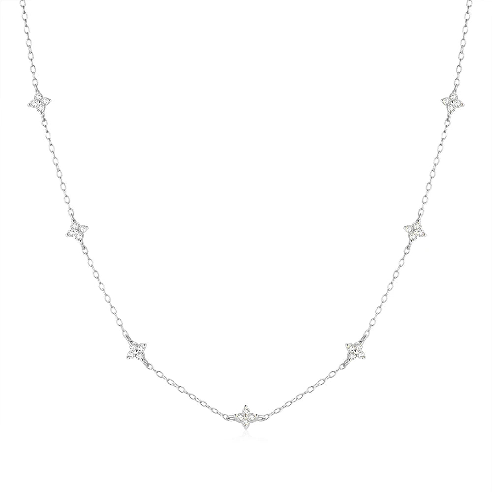 CANNER Crystal Zircon 925 Sterling Silver Necklace For Women Pendente Fine Jewellery Long Chain - Zenflow Active