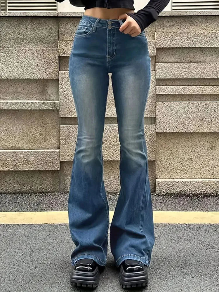 High-Waisted Stretch Flare Jeans Zenflow Active