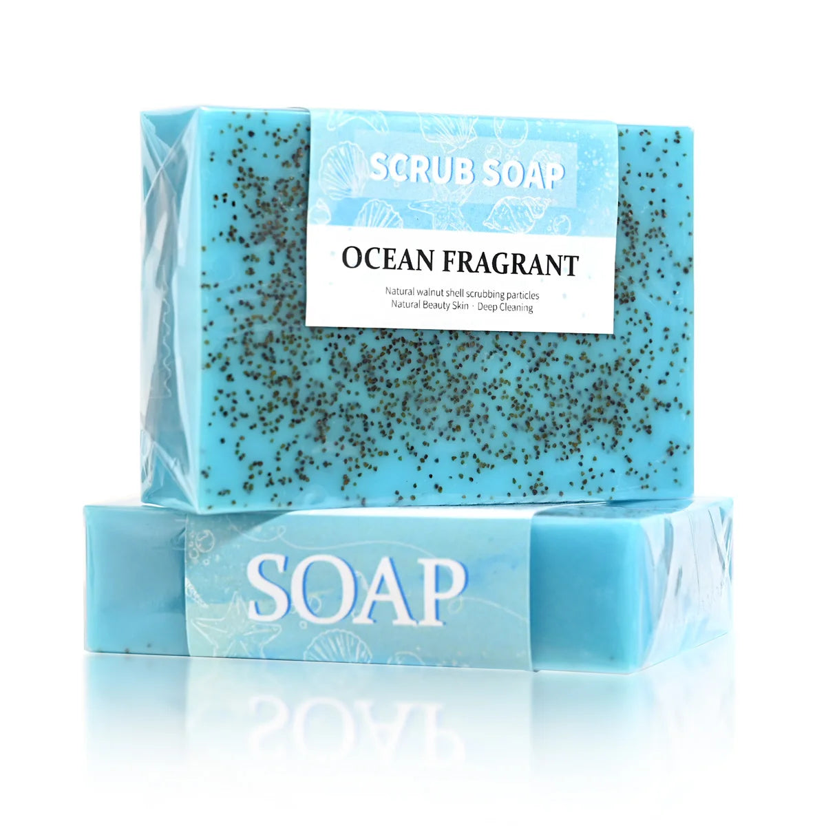 Sea Salt & Walnut Shell Handmade Soap | Acne-Clearing, Moisturising & Brightening – 100g - Zenflow Active