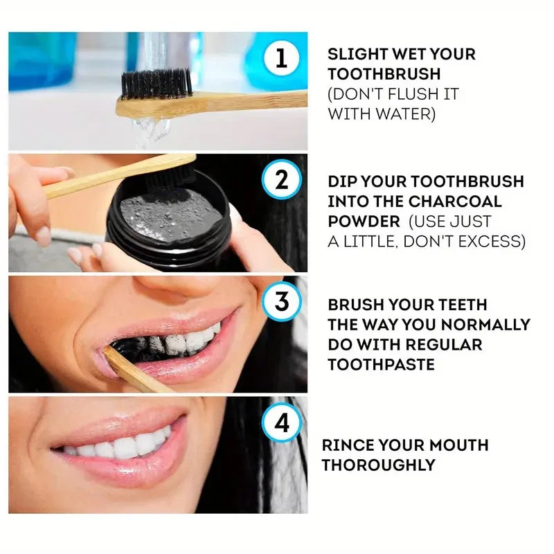 Bamboo Charcoal Teeth Whitening Powder - Zenflow Active