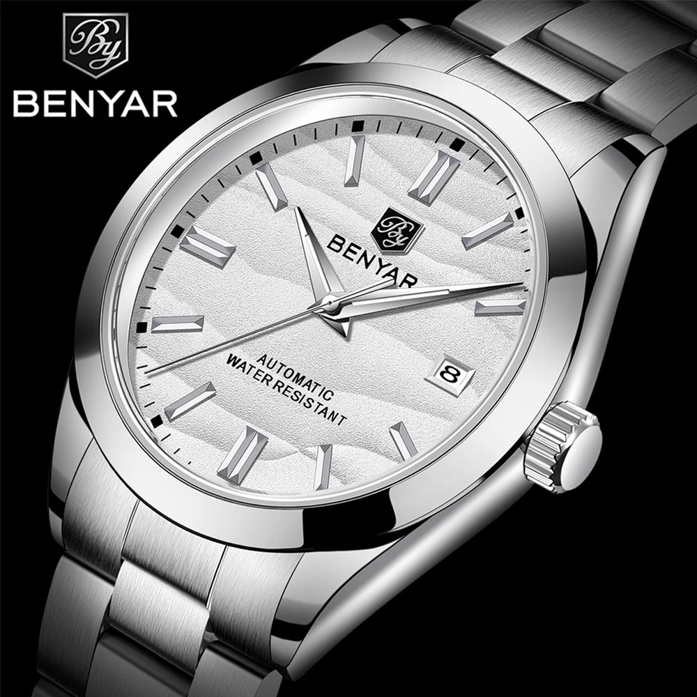 Benyar BY-5208 Automatic Mechanical Watch | 40mm | 50m Water Resistant - Zenflow Active