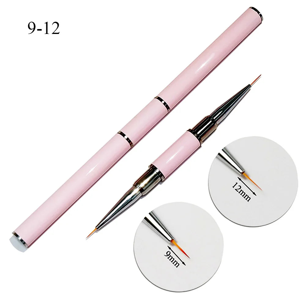 Double-Head Nail Art Liner Brush – Nylon, for Florals, Lines & Gel Painting | Single Brush - Zenflow Active