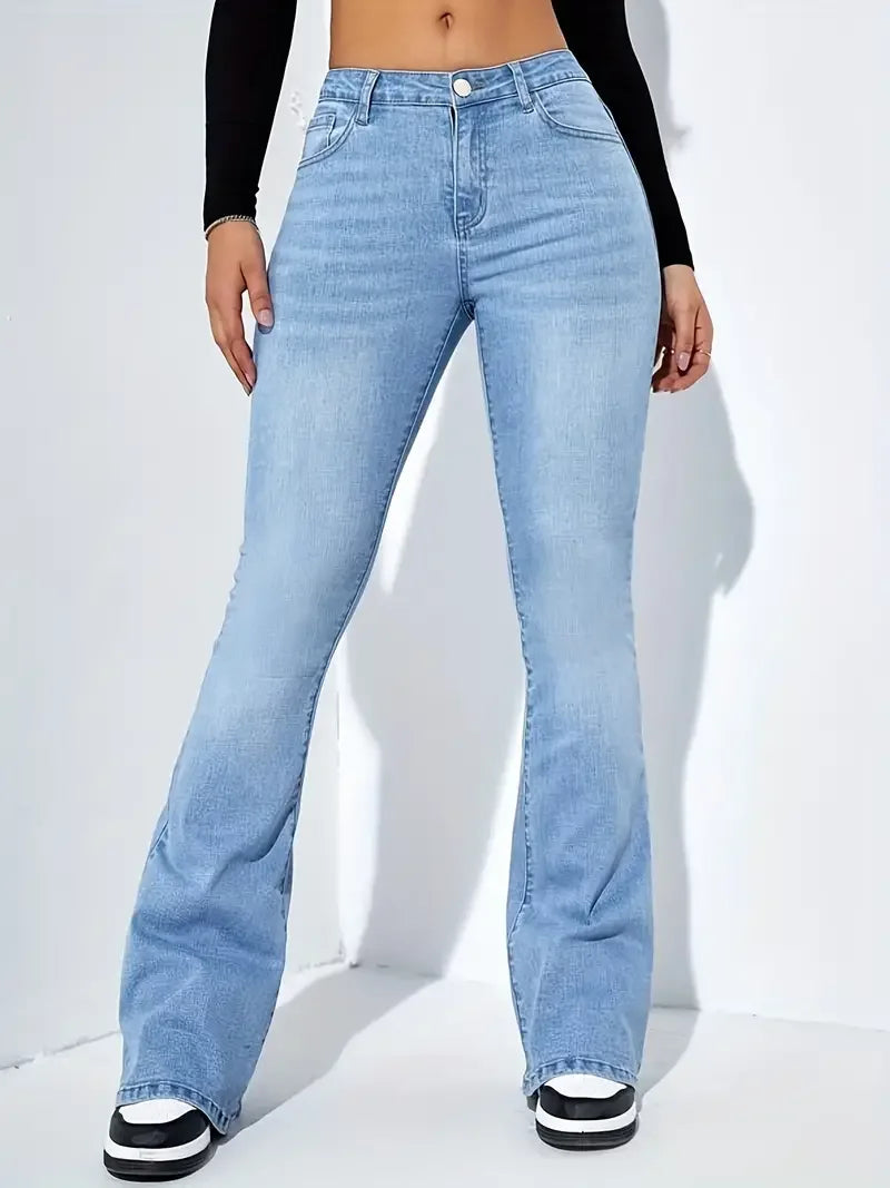 High-Waisted Stretch Flare Jeans Zenflow Active