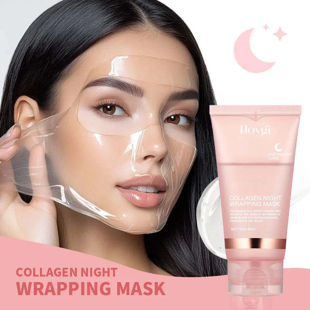 Collagen Overnight Peel-Off Facial Mask with Applicator Brush, 75ml