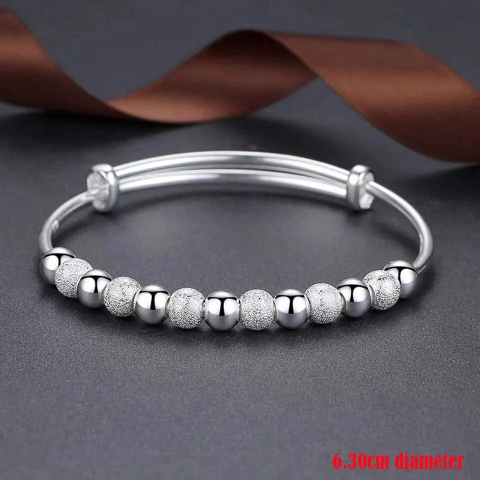 Charms 925 Silver-Color Luxury Beads Bracelets Bangles Cute For Women Fashion Party Wedding Jewelry Adjustable - Zenflow Active