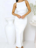 Ruched Sleeveless Split-Back Maxi Dress Zenflow Active