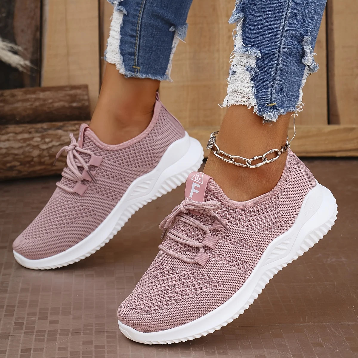 Women's Knit Sports Trainers — Soft Sole, Breathable, Lightweight, Running & Everyday Wear - Zenflow Active