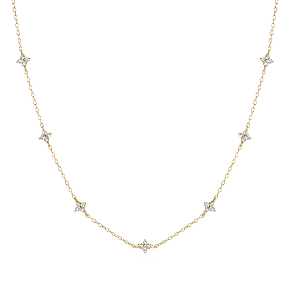 CANNER Crystal Zircon 925 Sterling Silver Necklace For Women Pendente Fine Jewellery Long Chain - Zenflow Active