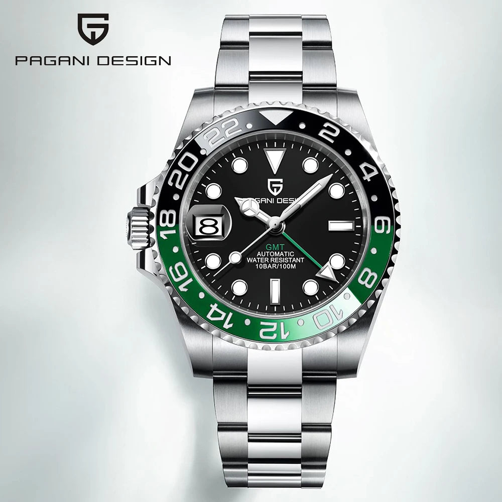 Pagani Design GMT Mechanical Watch | Sapphire Crystal | 100m Water Resistant - Zenflow Active