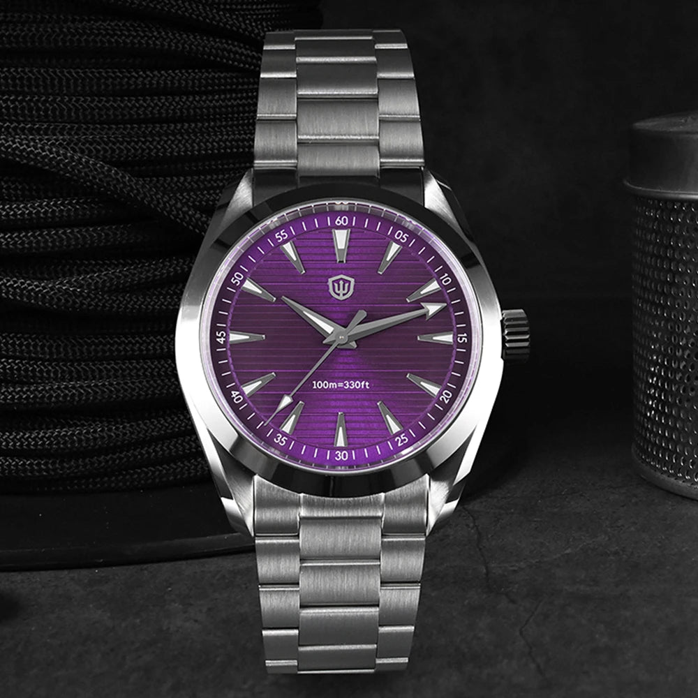 Watchdives WD0006 38mm Vintage Watch — VH31 Sweep Movement, Sapphire Crystal, BGW9 Luminous, 10 Bar - Zenflow Active