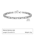 Men's Byzantine Bracelets,4mm Retro Grey, Stainless Steel, Handmade - Zenflow Active