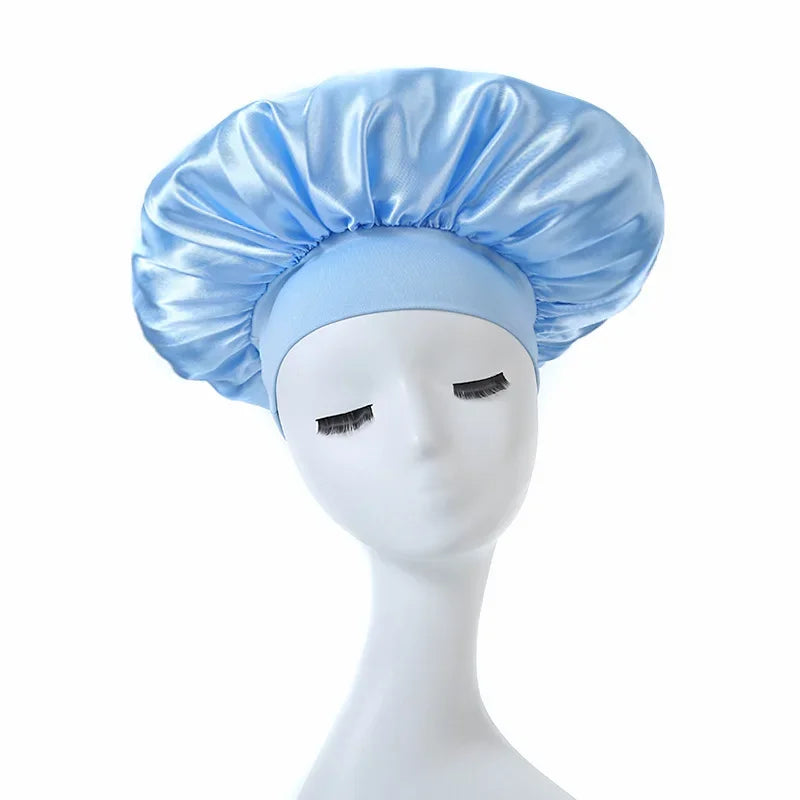 Women Satin Night Hair Cap High Stretch Sleeping Hat Chemotherapy Cap Hair Protection Bonnet Unisex Sleep Cap - Zenflow Active