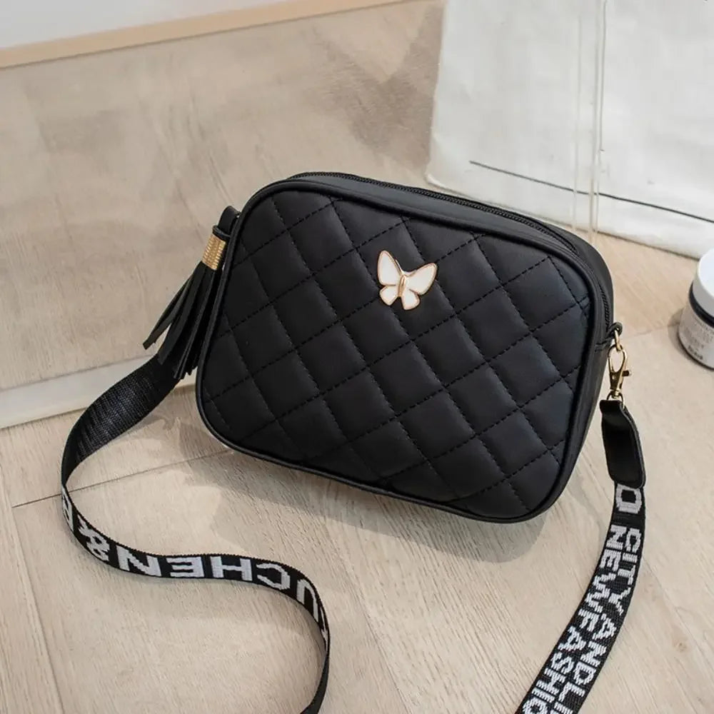 Single Shoulder Women's Handbag PU Leather Butterfly Tags Crossbody Bag - Zenflow Active