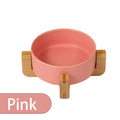 Personalised Ceramic Pet Bowl with Wooden Stand | Custom Name Bowl for Cats & Dogs - Zenflow Active