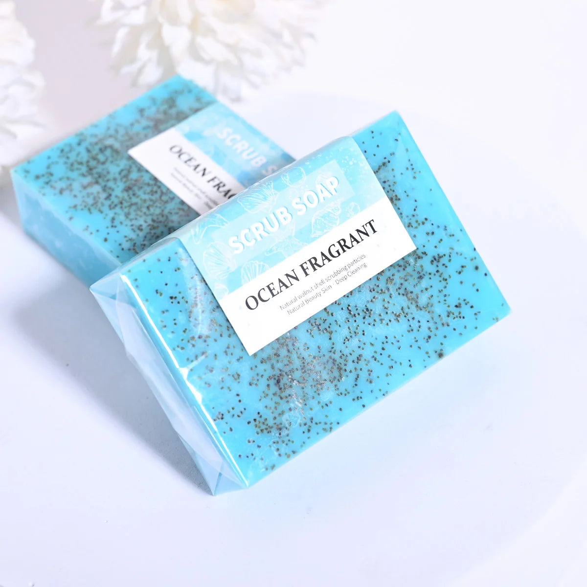 Sea Salt & Walnut Shell Handmade Soap | Acne-Clearing, Moisturising & Brightening – 100g - Zenflow Active