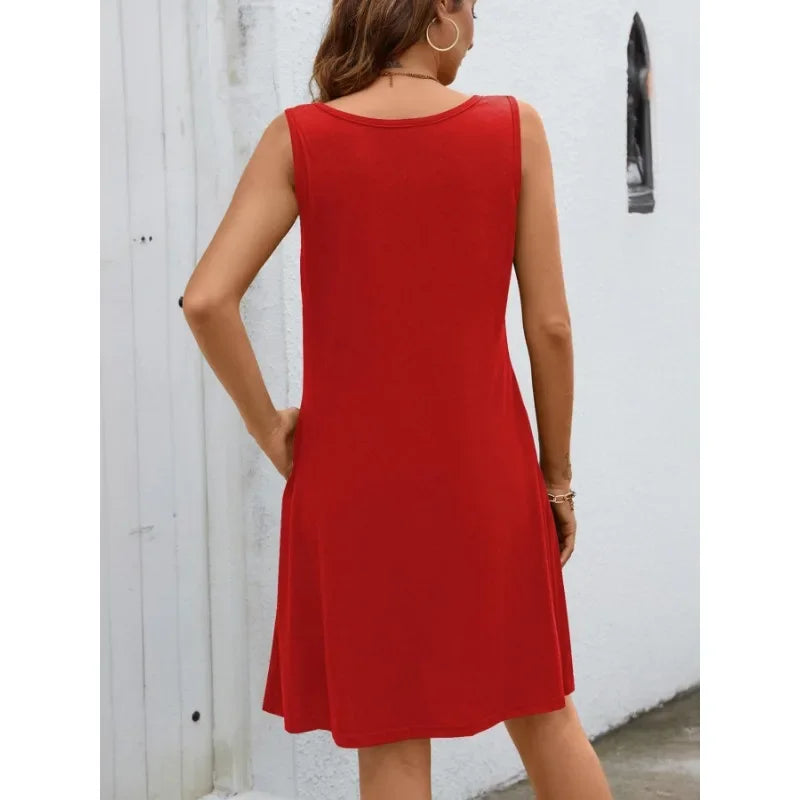 Women's V-Neck Sleeveless A-Line Dress - Zenflow Active