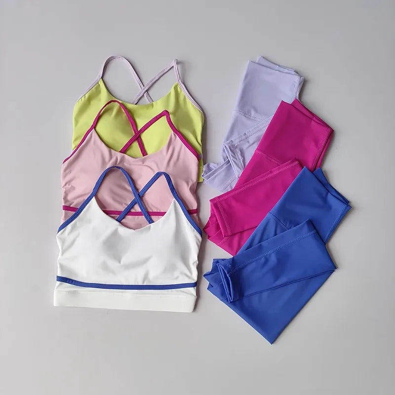 Women's Yoga Set Workout Set 2 Piece High Waist Yoga Leggings Sports Bra Gym Suit Activewear Sports Fitness Set Sports Suit - Zenflow Active