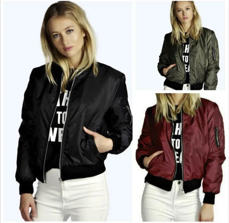 Women’s Slim-Fit Zip-Up Bomber Jacket Zenflow Active