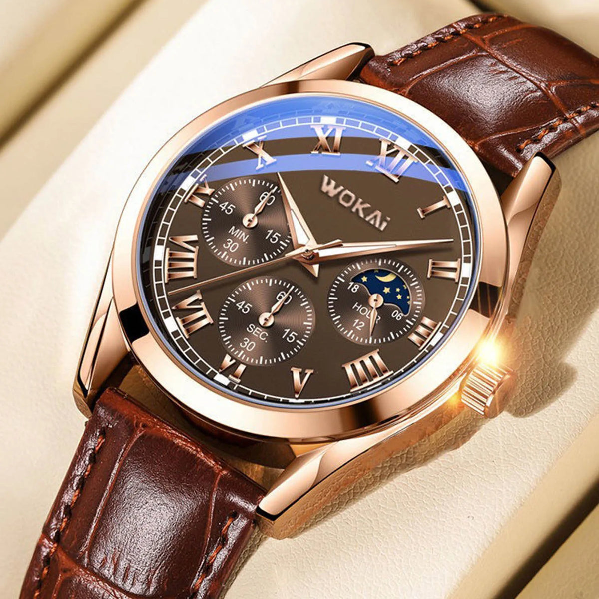 Men's Luxury Watch Business, PU Leather, Quartz Calendar Wristwatch Relogio Masculino - Zenflow Active