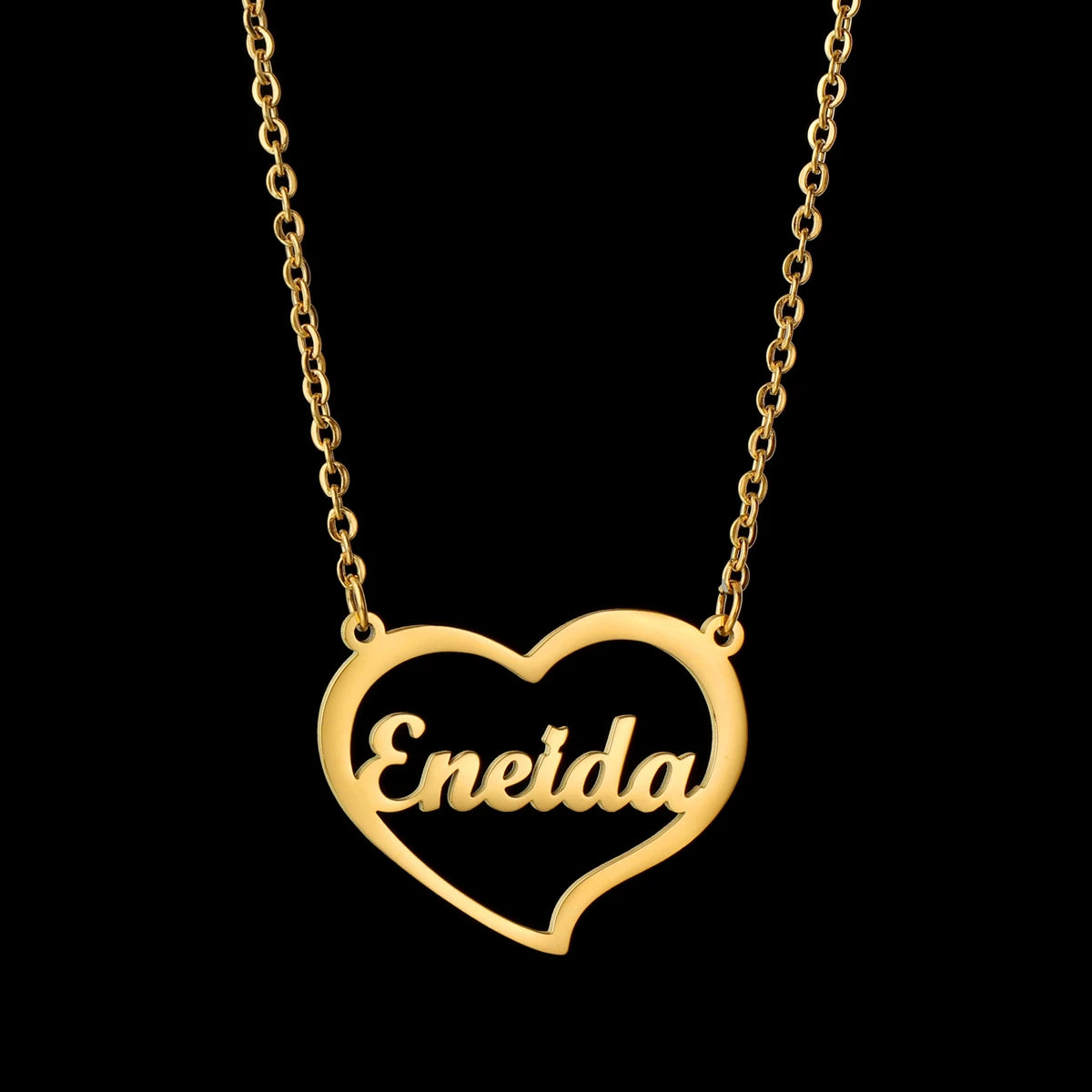 Haiyufly Custom Name Heart Necklace for Women Stainless Steel Jewellery Choker Chains Personalized Couple Valentine's Day Gift - Zenflow Active