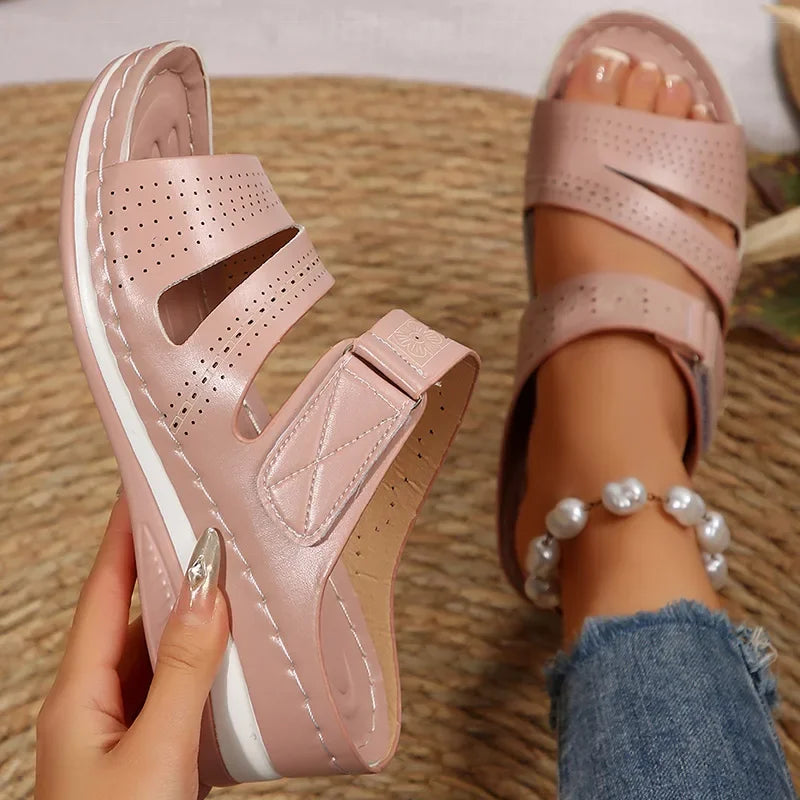 Women's Wedge Platform Sandals — High Heel, Open Side, PU Upper, Casual Summer - Zenflow Active
