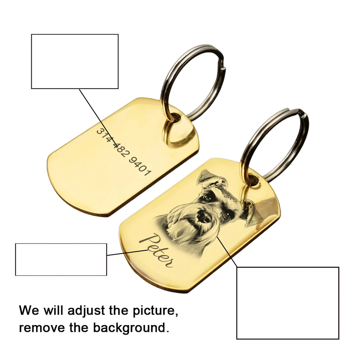 Personalised Pet Photo ID Tag | Custom Dog & Cat Collar Tag - Zenflow Active