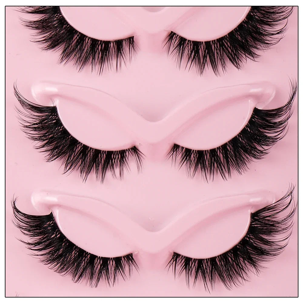 Cat Eye False Lashes — Winged, Natural Length, 3 Boxes (15 Pairs) - Zenflow Active
