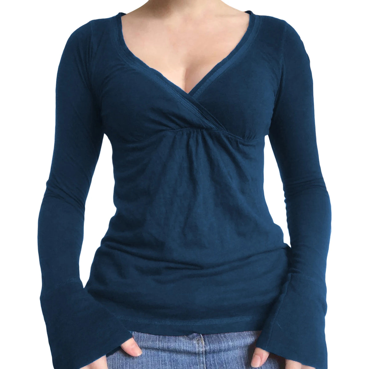 Women’s Slim-Fit V-Neck Long-Sleeve Top Zenflow Active