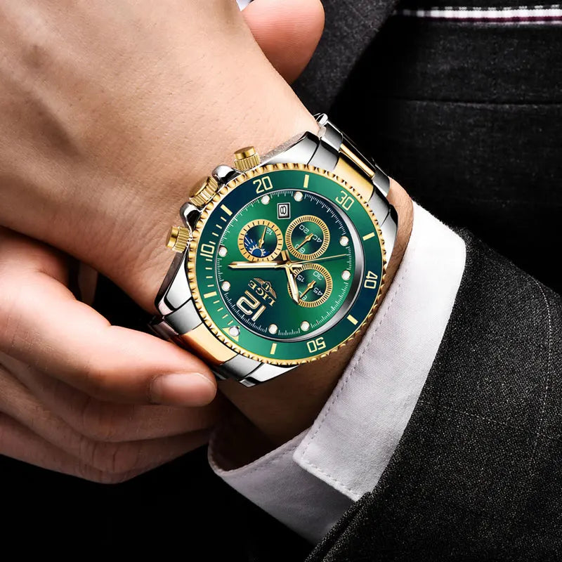 Men's LIGE Top Brand Luxury Watch Waterproof, Sports, Stainless, Chronograph, Quartz Wristwatch Relogio Masculino - Zenflow Active