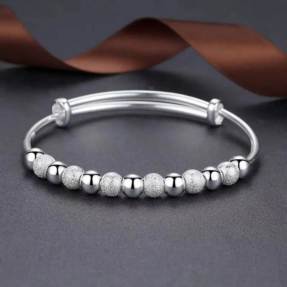 Charms 925 Silver-Color Luxury Beads Bracelets Bangles Cute For Women Fashion Party Wedding Jewelry Adjustable - Zenflow Active