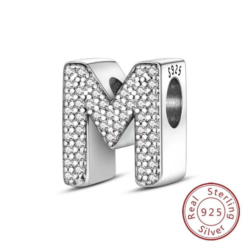 Charms Fit Original Bracelet A-Z Alphabet Charms Beads 925 Sterling Silver 26 Letters Charm for Women Girl DIY Fine Jewelry Gift - Zenflow Active