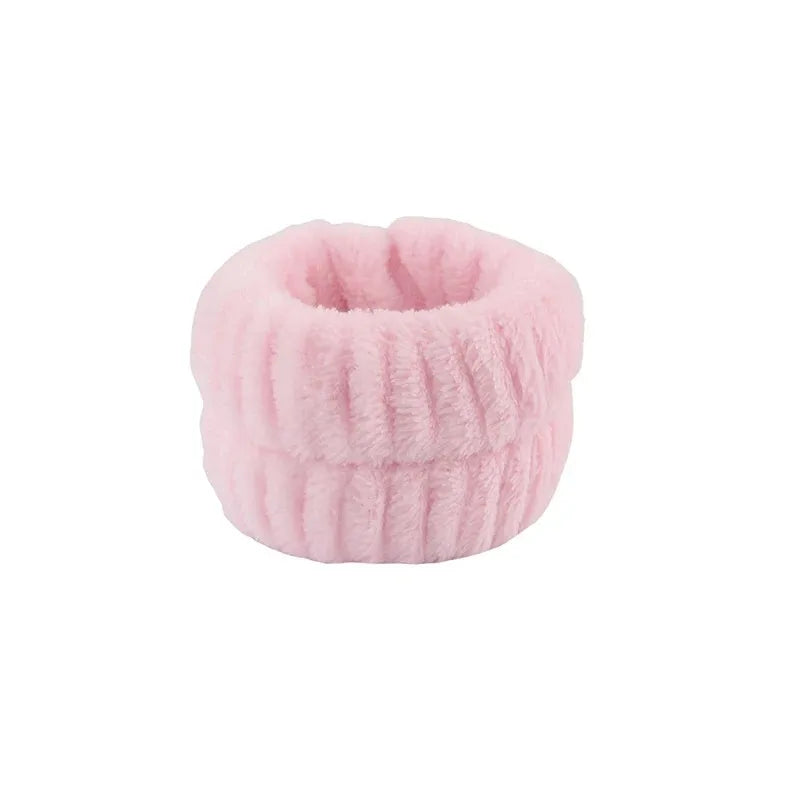 Bow Headband & Wristband Set | Soft Coral Fleece Hair Band for Washing, Yoga & Skincare - Zenflow Active