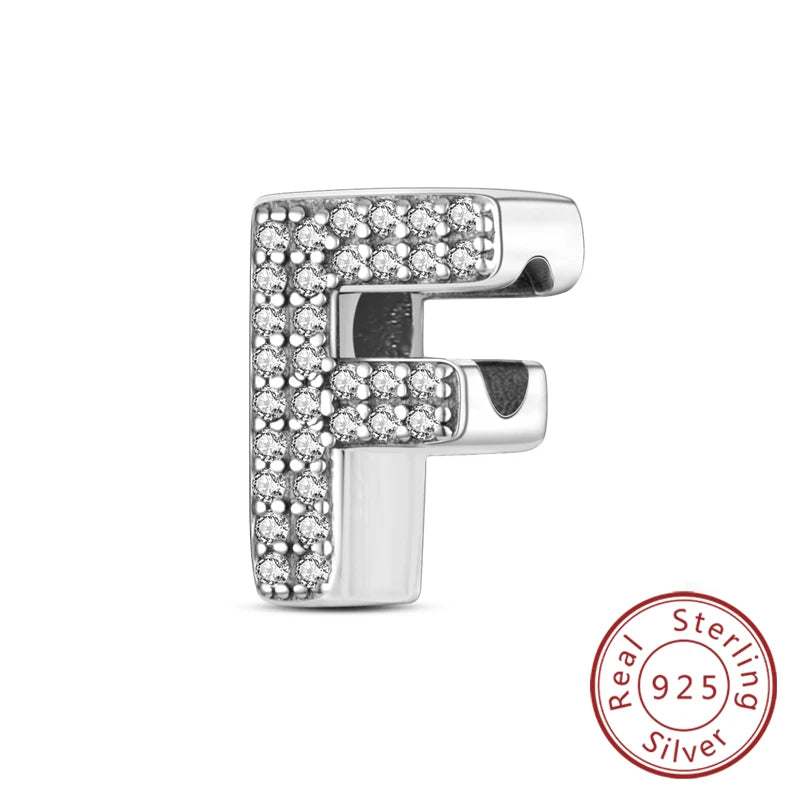 Charms Fit Original Bracelet A-Z Alphabet Charms Beads 925 Sterling Silver 26 Letters Charm for Women Girl DIY Fine Jewelry Gift - Zenflow Active