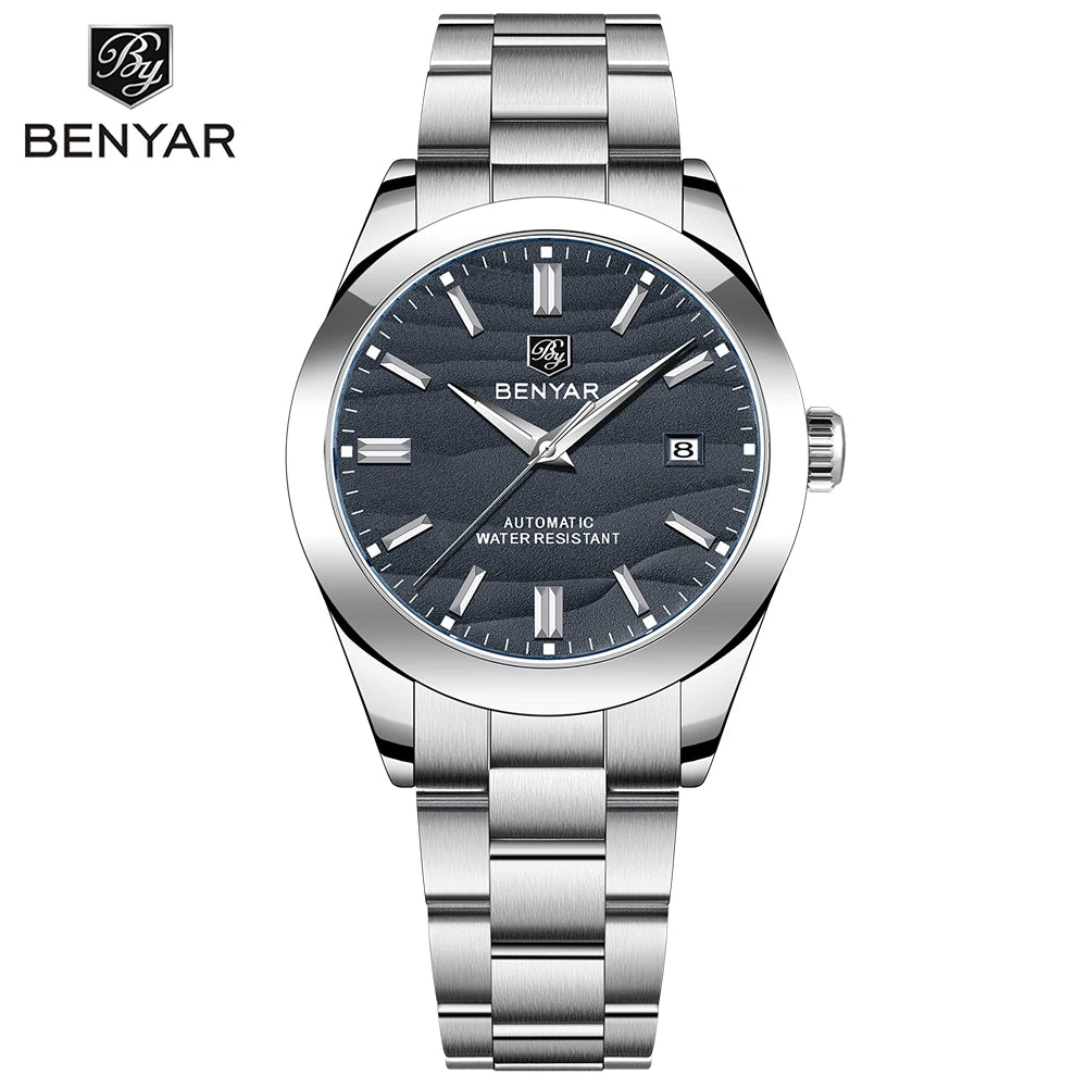 Benyar BY-5208 Automatic Mechanical Watch | 40mm | 50m Water Resistant - Zenflow Active