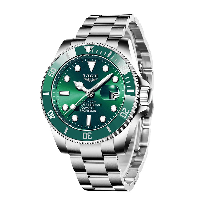 LIGE Luxury Watch For Men 30M Waterproof Luminous Date Quartz - Zenflow Active