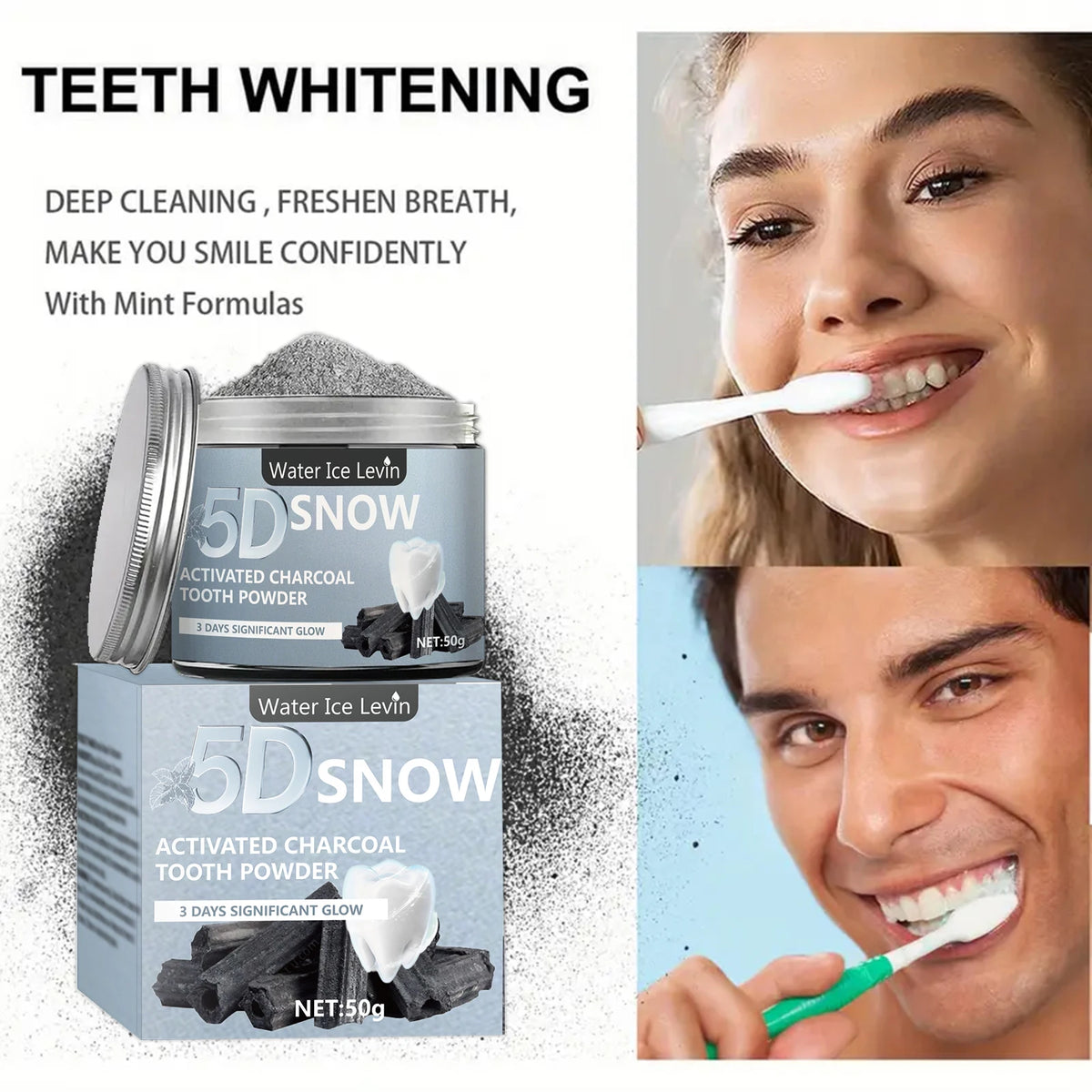 Bamboo Charcoal Teeth Whitening Powder - Zenflow Active