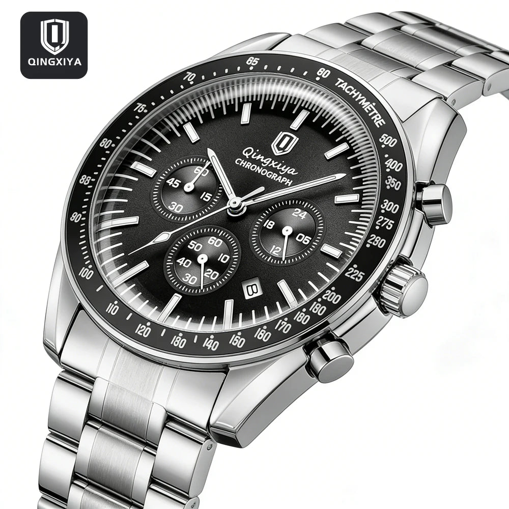 Men's Watch Calendar Business Quartz Watch Luxury Sport Waterproof Luminous Stainless Steel - Zenflow Active