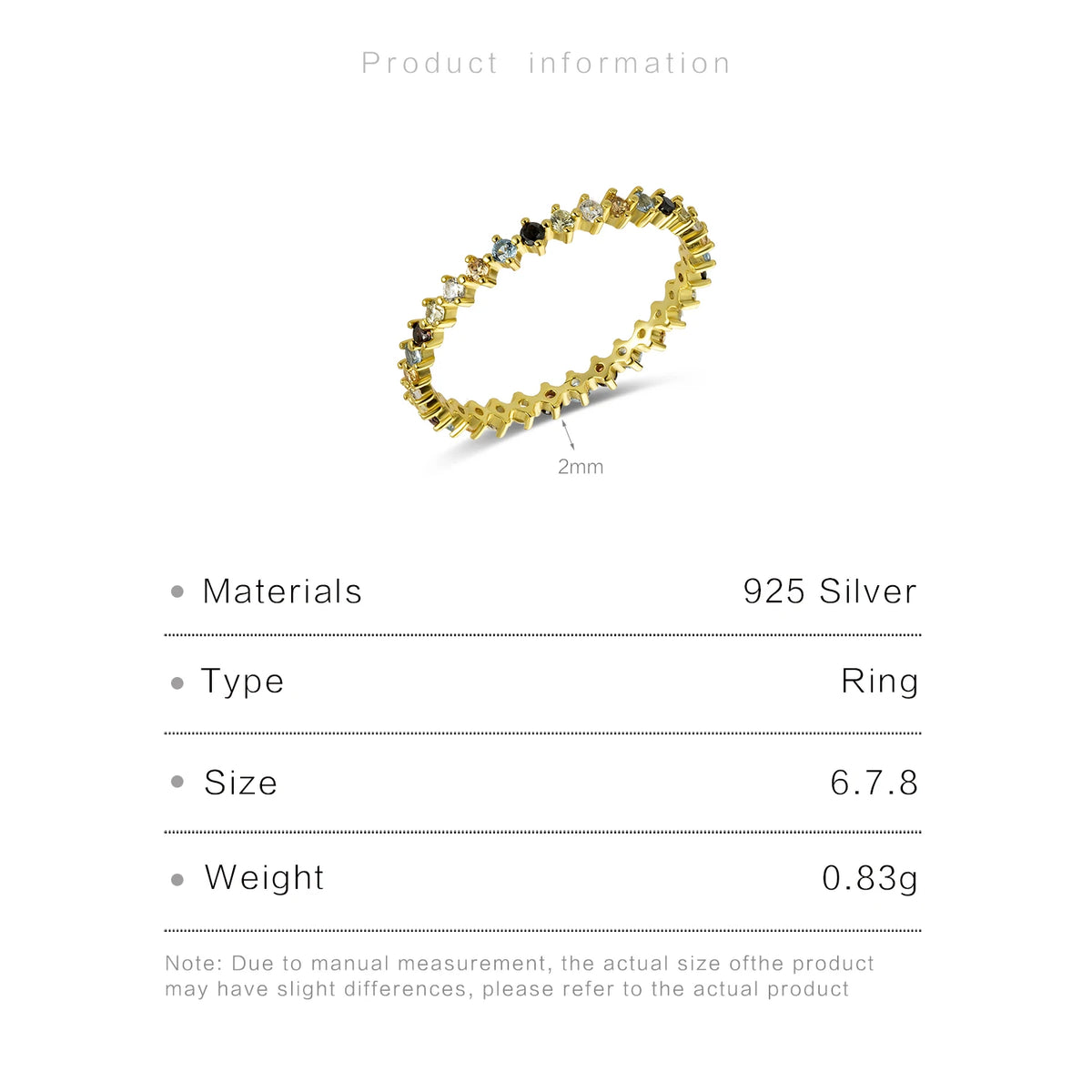 ANDYWEN 925 Sterling Silver Gold Full Zircon Rainbow CZ Lady Bird Ring Size Women Wedding Jewellery Rock Punk Round Jewellery - Zenflow Active