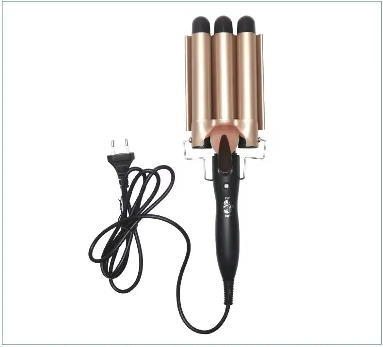 3-Barrel Ceramic Hair Waver | Professional Wave Curling Iron | 25mm - Zenflow Active