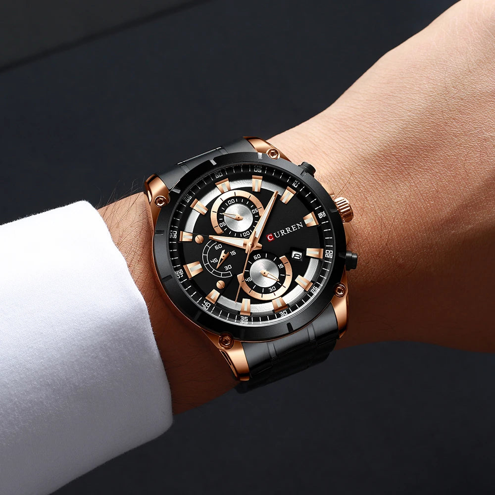 CURREN Men's Watch Luxury Business, Automatic Date, Casual Waterproof Watch Relogio Masculino - Zenflow Active