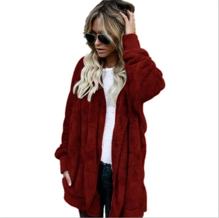 Women's Hooded Double-Fleece Cardigan Jacket Zenflow Active