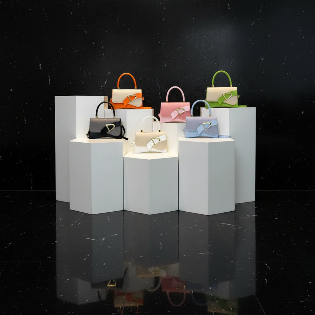 Women's Bags, Hand-held Spliced Contrasting Crossbody Bag, Fashion and Versatile Simple Casual Single Shoulder Small Square Bag - Zenflow Active