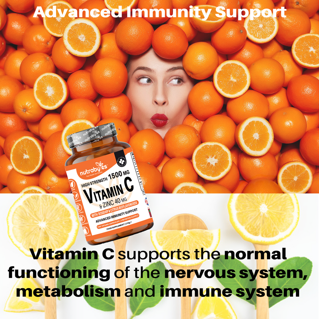 High Strength Vitamin C 1500mg and Zinc 40mg | High Strength Vegan Capsules | Advanced Immunity Support | Sugar Free | 3
